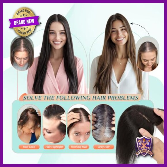 Real Human Hair Topper 14 Inch 40g Silk Base 3 Clips Volume Booster main image 4